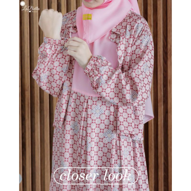 CANTIK BANGET BATIK ANAK ADEM AYRA LABELLA 5-10 TAHUN GAMIS DENGAN BOLERO OUTER