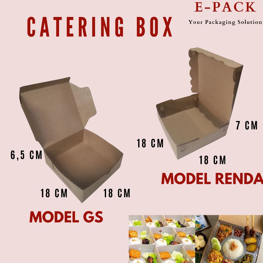 

DUS KATERING KOTAK NASI / BOX UNTUK KUE CAKE 18x18 MODEL LIPAT (MIN ORDER 50 PCS)