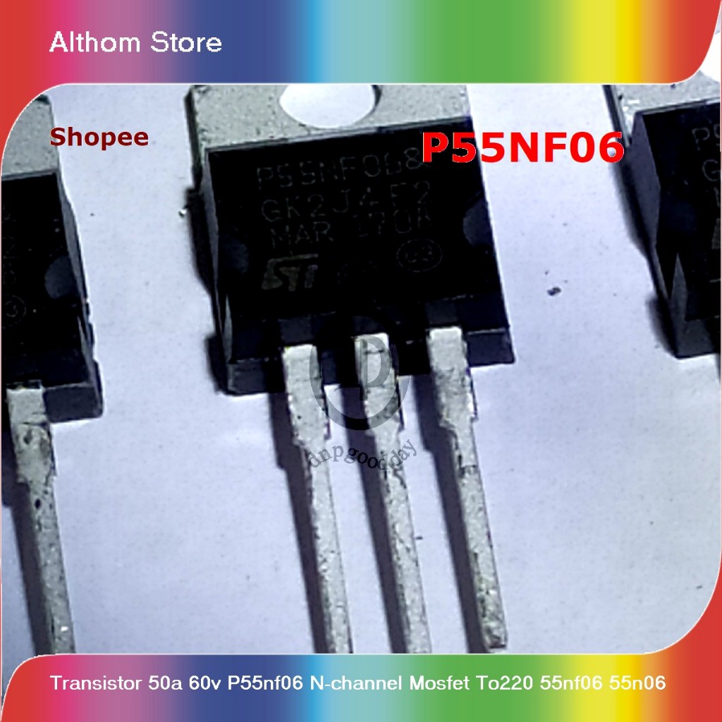transistor 50a 60v p55nf06 n-channel mosfet to220 55nf06 55n06