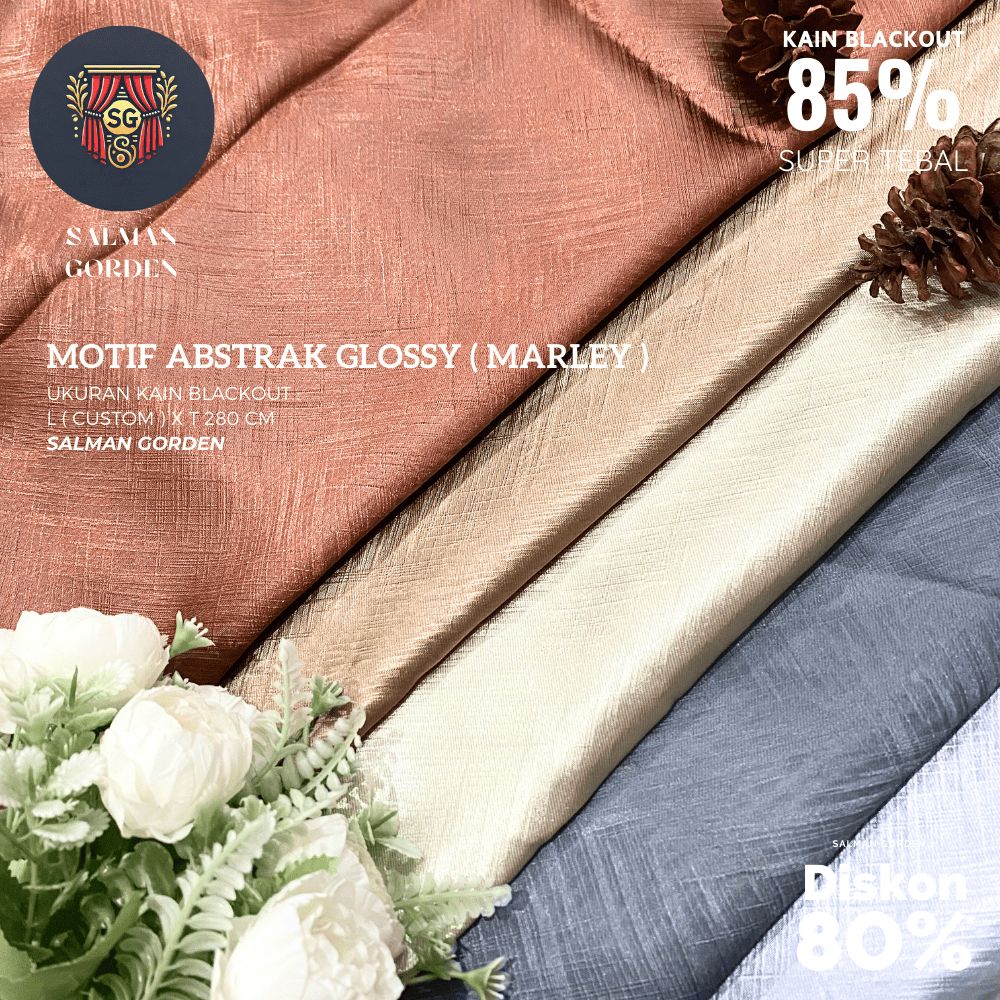 KAIN GORDEN BLACKOUT POLOS METERAN CUSTOM MOTIF ABSTRAK O1 GLOSSY ( KAIN BLACKOUT 85% - 95% - KODE M