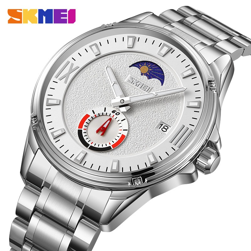 Jam Tangan Pria Analog SKMEI 9326 SILVER SILVER WATER RESIST 30M
