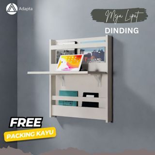 Meja Lipat Gantung rak buku dinding  Floating Shelf - Meja Kerja Dinding Tempel Rak Buku