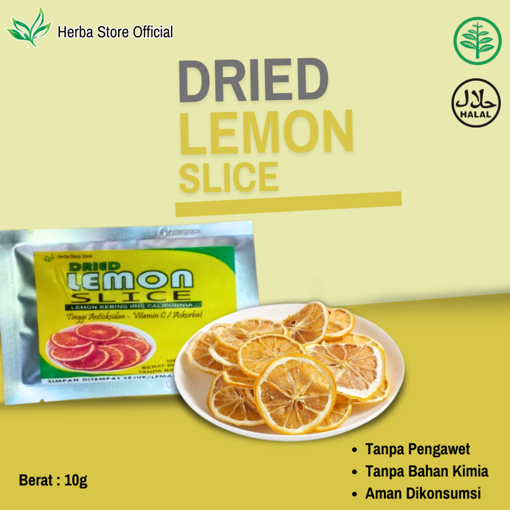 

Lemon Kering Iris 10 Gram - Dried Lemon Slice Lemon Impor California