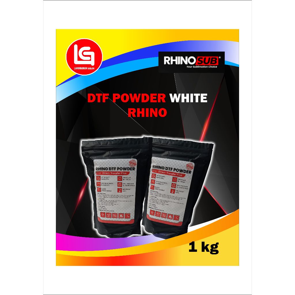 DTF POWDER WHITE RHINO - SABLON DTF HOT MELT ADHESIVE POWDER 1 KG