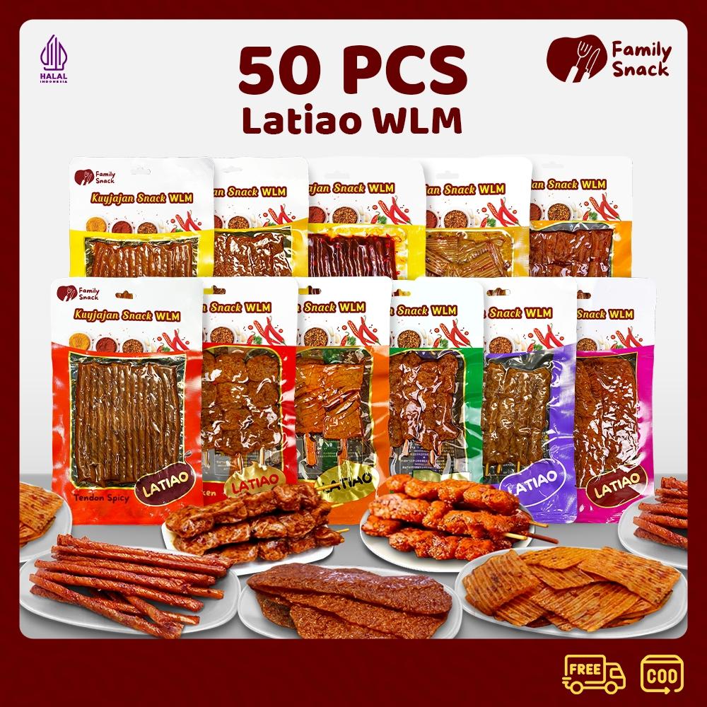 

Latiao Halal Family Snack - [50PCS] [GROSIR] Latio Gluten Spicy Tofu Cemilan Kiloan Snack a Vegetarian