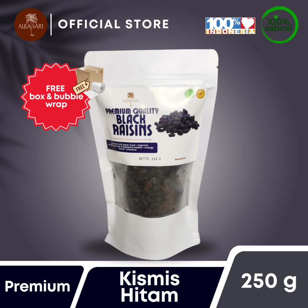 

Kismis Hitam / Black Raisin Kualitas Premium Alka Sari 250gr