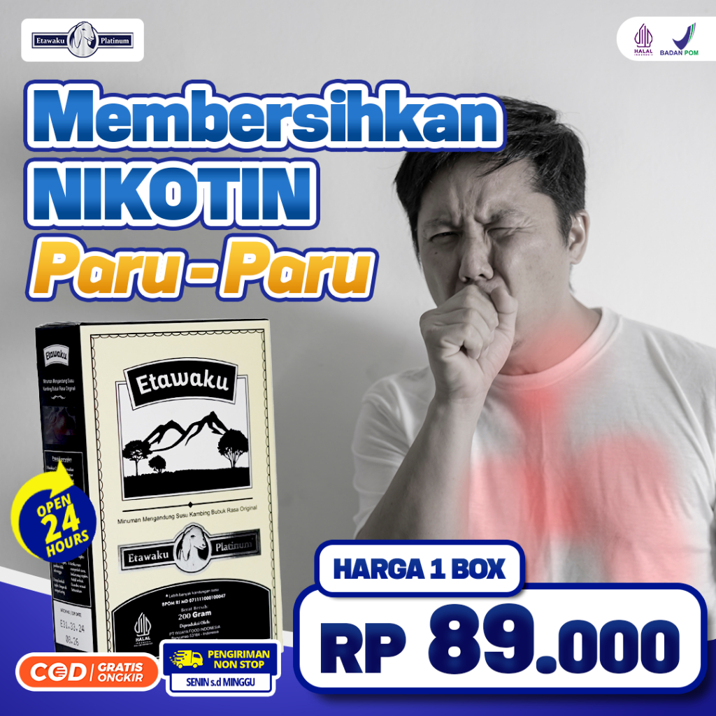 

Etawaku Susu Alami untuk Kesehatan Pernafasan Membersihkan Racun Dalam Paru-Paru Original Isi 200gr