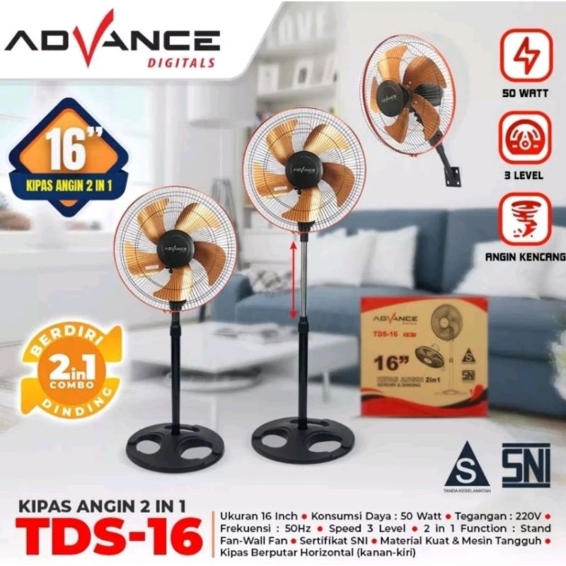KIPAS ANGIN ADVANCE TDS-16 kipas angin dinding kipas angin berdiri kipas angin kaki kipas advance