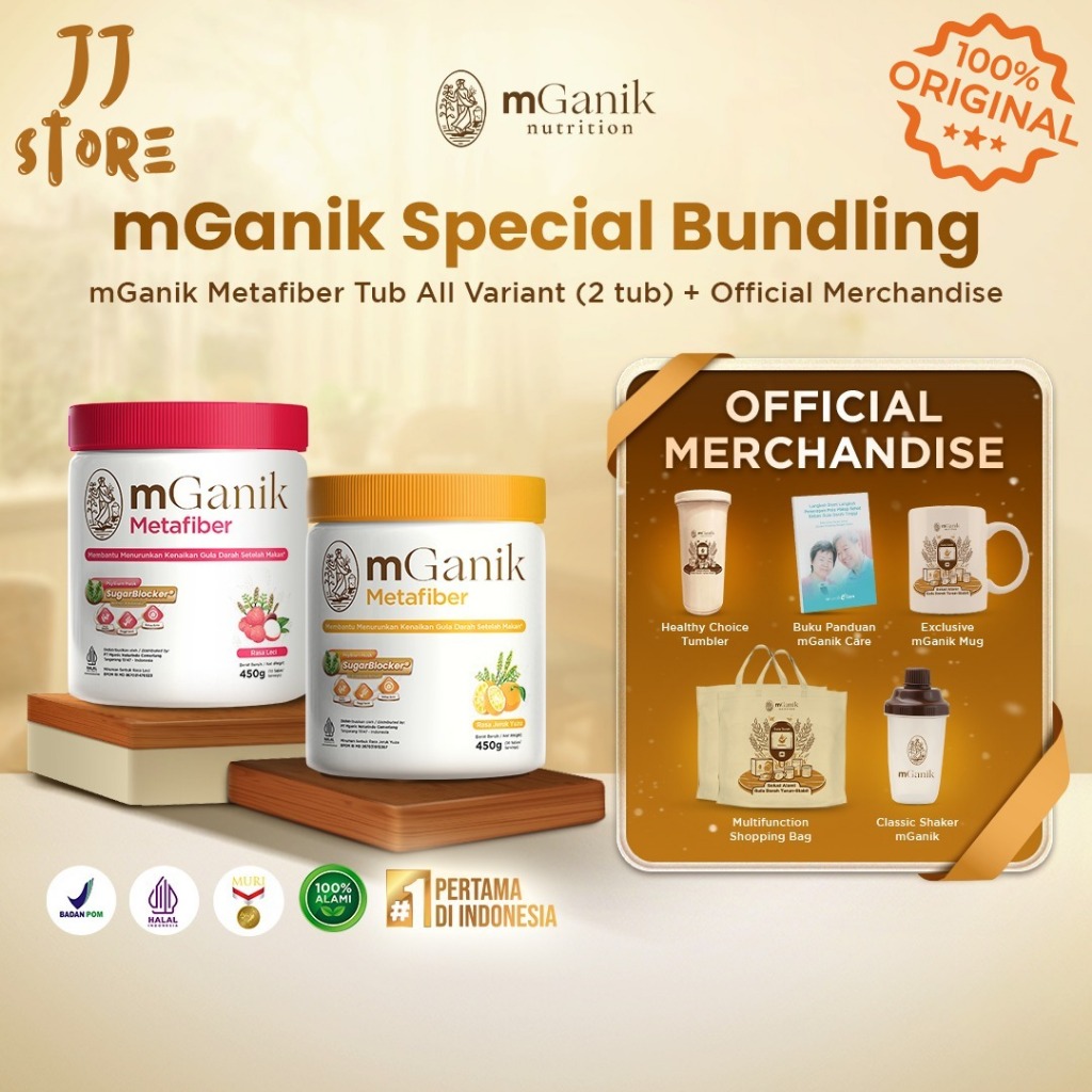 100% ORI mGanik Metafiber Jeruk Yuzu 450gr + BONUS - Suplemen Diabetes