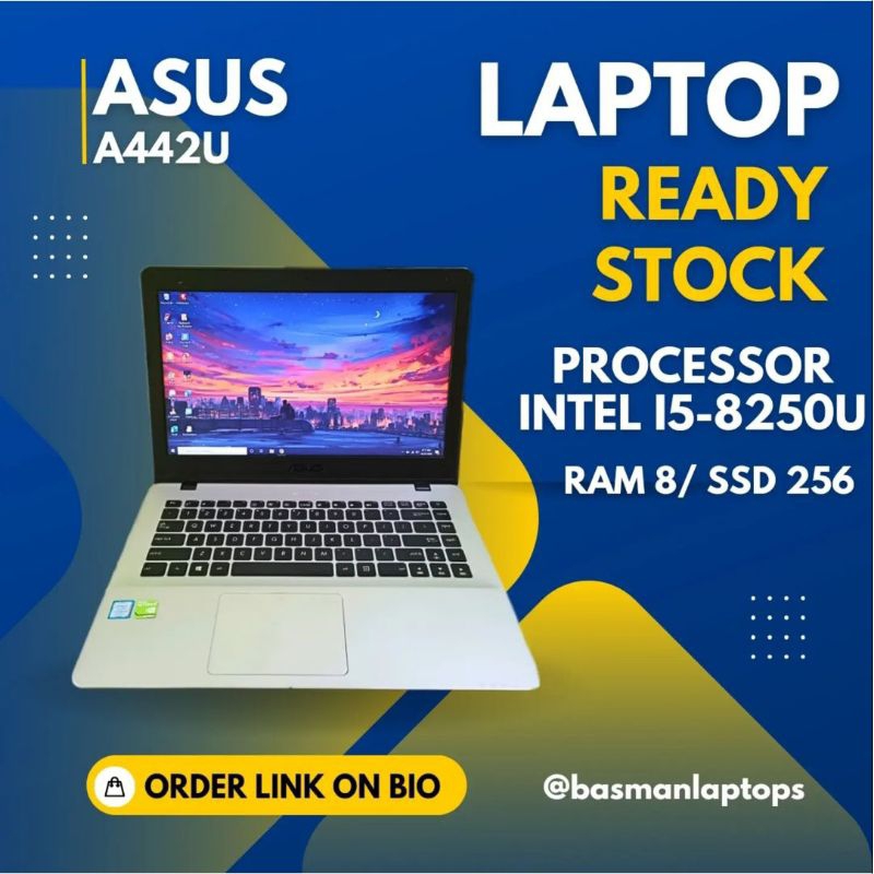 LAPTOP ASUS Vivobook A442U Core i5 DUAL VGA GENERASI 8 RAM 8 DDR4 PAKAI SSD NGEBUTT - LAPTOP MALANG 