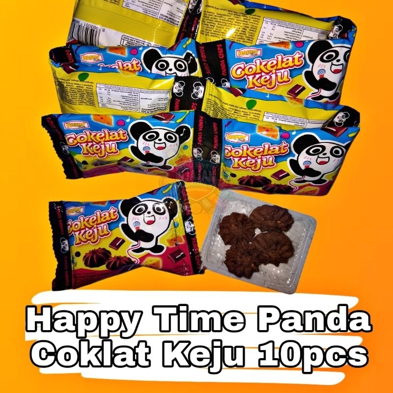 

Happy Time Panda Chip Cokelat Keju Snack Happy Rasa Coklat Keju 1 renteng 10 pcs