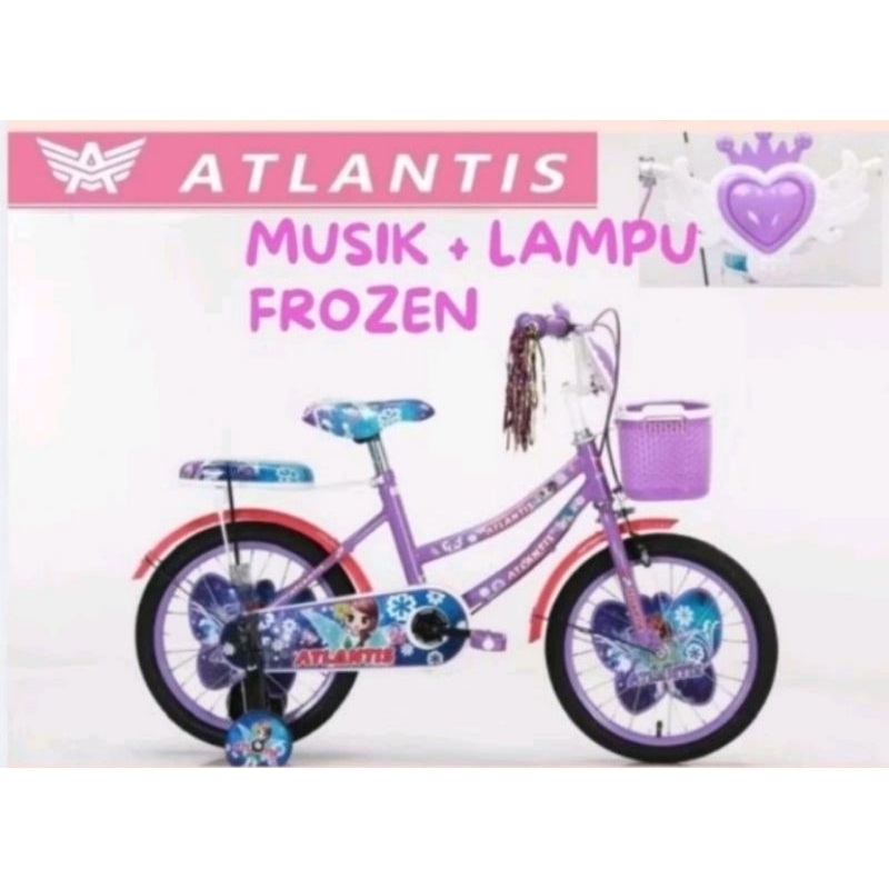 sepeda anak cewek/murah lisela/Atlantis16 lampu& musik terbaru