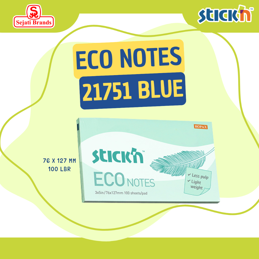 

Stick'n Eco Note 21751 Blue (3x5) - Memo Sticky Note