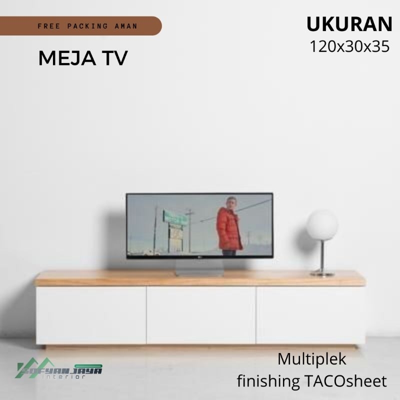 Meja Tv Gantung Kabinet Gantung Murah Putih Kombinasi Serat Termurah