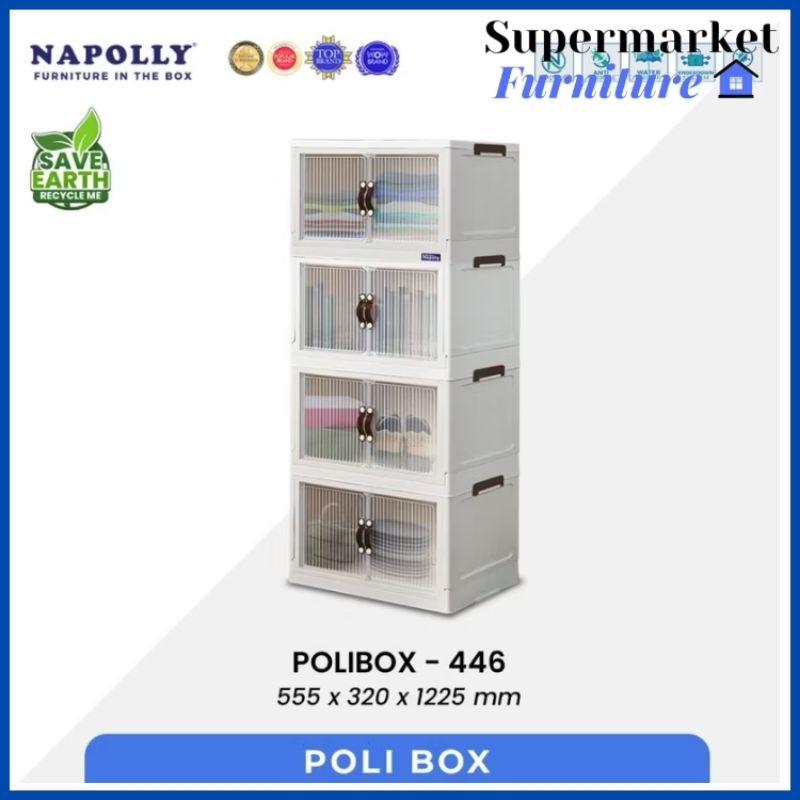 CONTAINER BOX LIPAT LEMARI SUSUN PLASTIK SERBAGUNA POLIBOX NAPOLLY