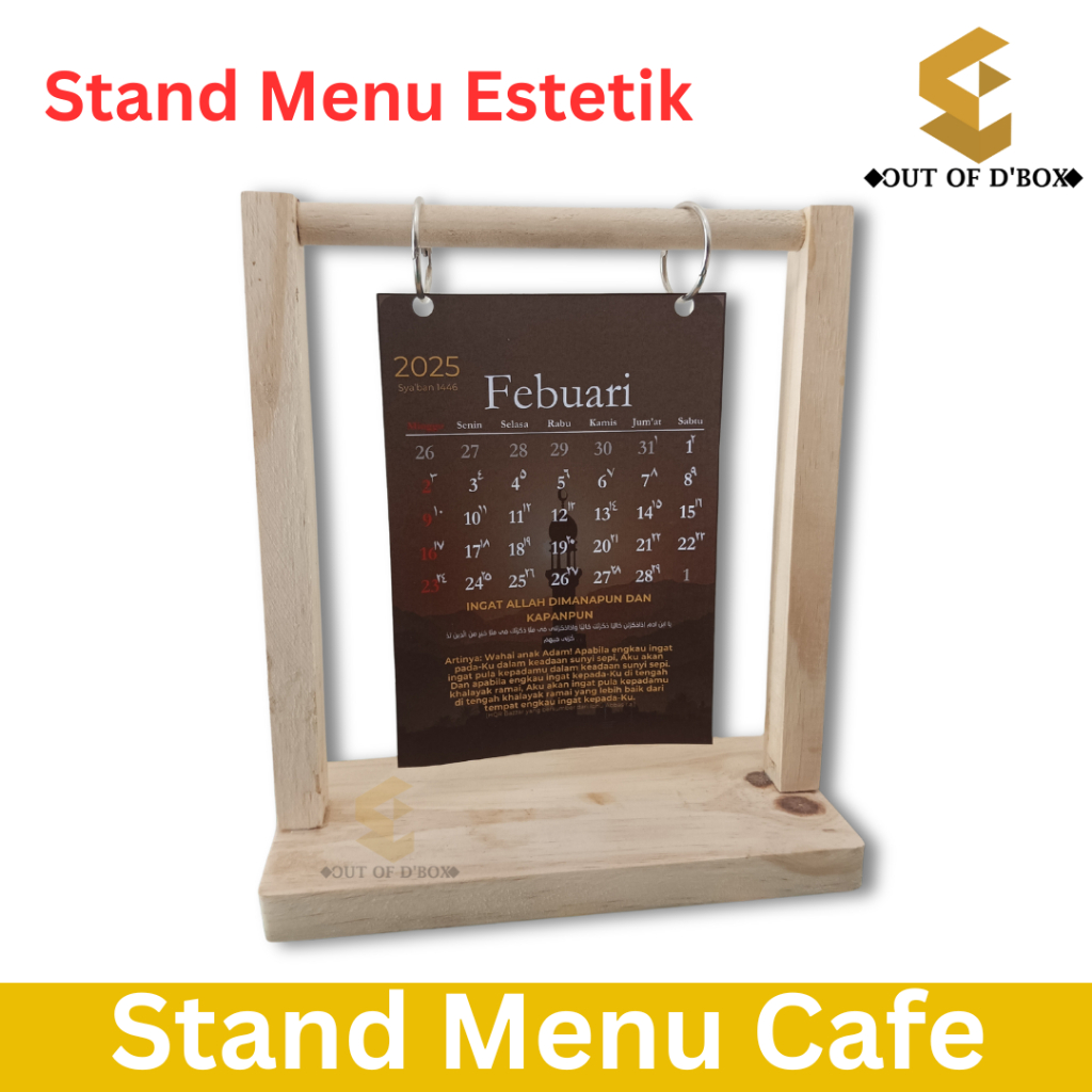 

Stand Menu Meja Tipe Gantung Tent Card Foto Nomer Kalender Kayu Resto Cafe