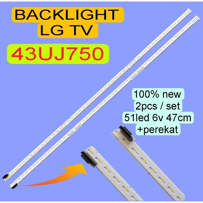 Lampu led backlight BL tv lg 43UJ750 43uj750t 43uj750v