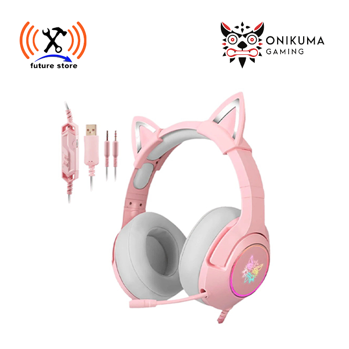 ONIKUMA K9 7.1 All Surround Headset Gaming RGB Headphone Cat Ear Headphone Mic Headphone Kualitas Ti