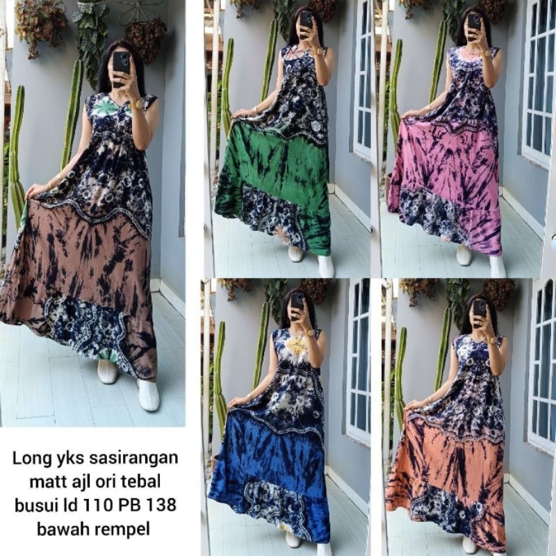 Dress yukensi daster panjang tanpa lengan rayon ajL premium batik cap