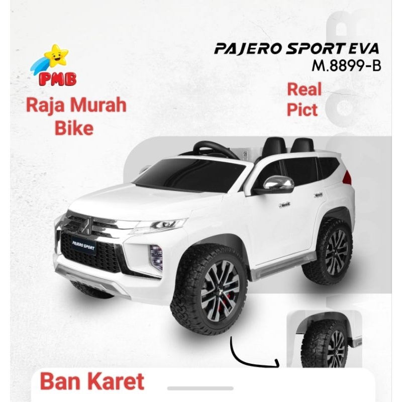Mobil Aki Anak PMB M-8899 Pajero Sport Ban Karet Eva Mobilan Aki Anak PMB Mainan Anak Mobil Aki PMB