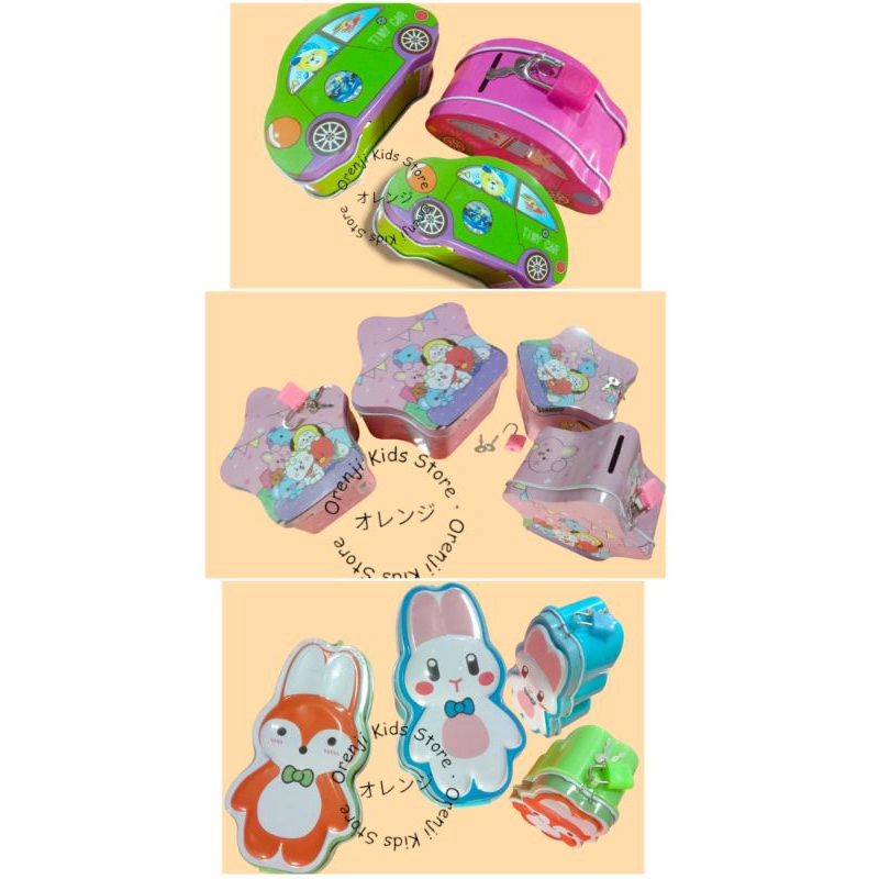 Celengan Lucu. celengan Karakter dilengkapi dengan gembok + kunci