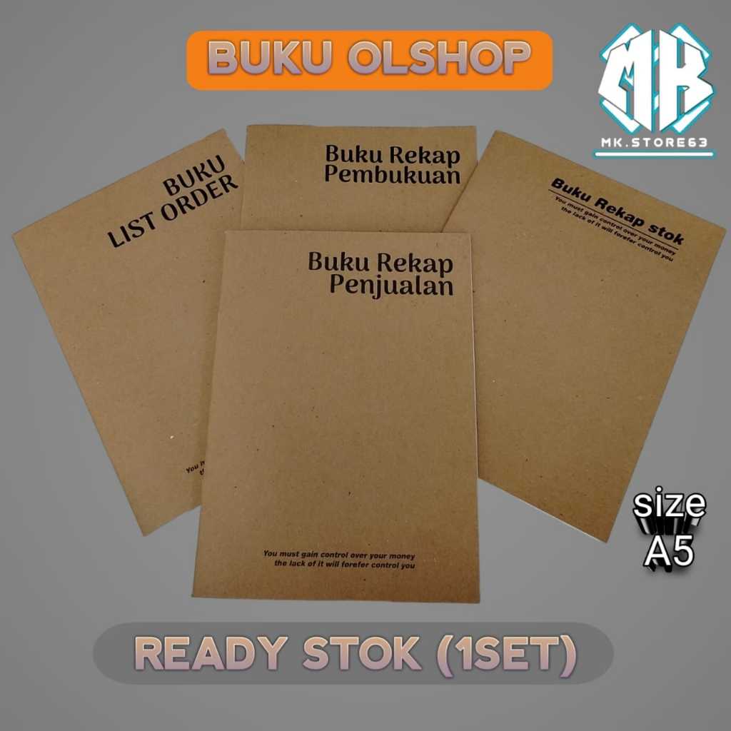 

BUKU OLSHOP | BUKU REKAP 1 SET ( 4 buku) PENJUALAN | PEMBUKUAN | LIST ORDER | BUKU STOCK
