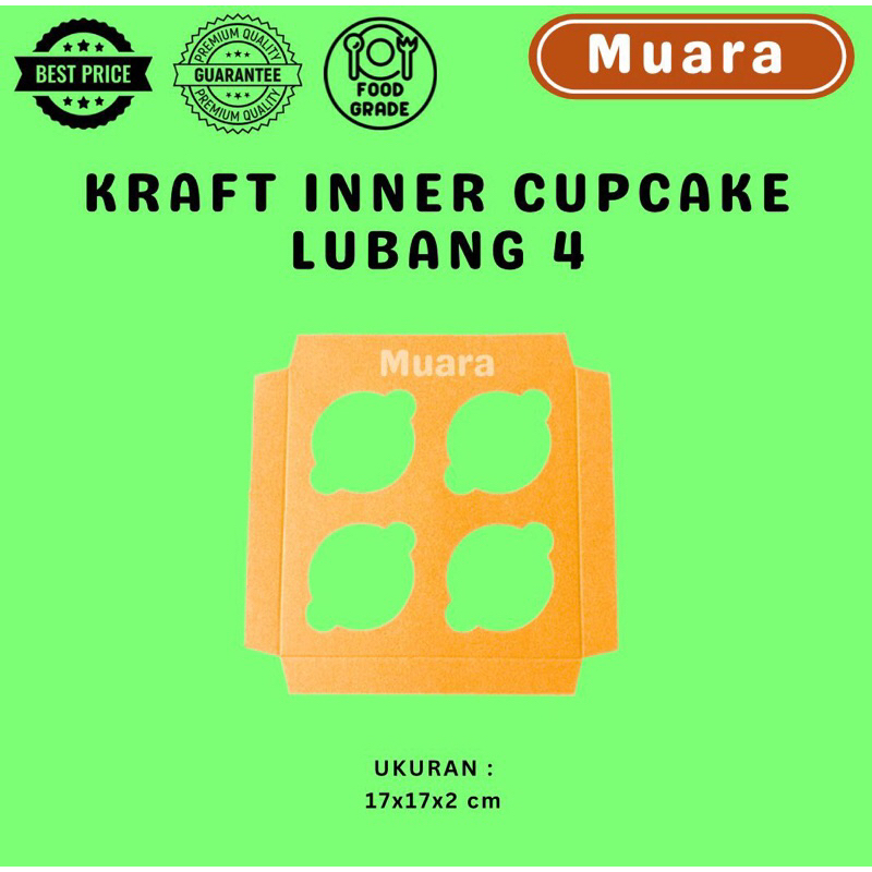 

Kraft Inner Cupcake Lubang 4, 6 dan 9 / Kardus Box Kotak Pudding Hampers souvenir