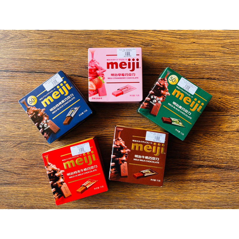 

Coklat Import Snack Import Meiji Choco Box Himilk Strawberry Matcha Dark 60% Black 50% Coklat Jepang