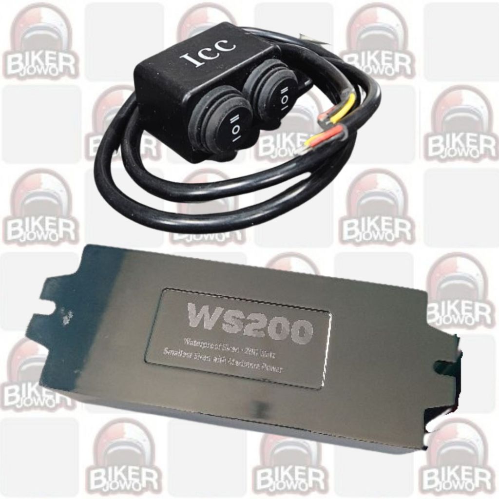 Modul Siren WS200 Waterproof + Saklar ICC Sirene Moge Motor Mobil  Strobo
