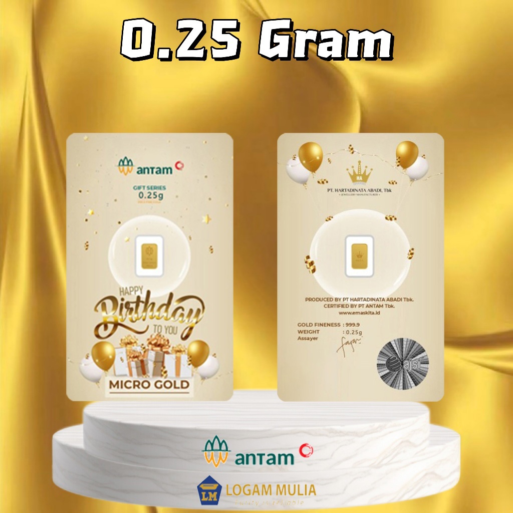 （Dalam stok）Emas 0.25 Gram Certicard Antam Bumn Terbaru Emas Antam 0.25 Gram Logam Mulia Antam Gold 