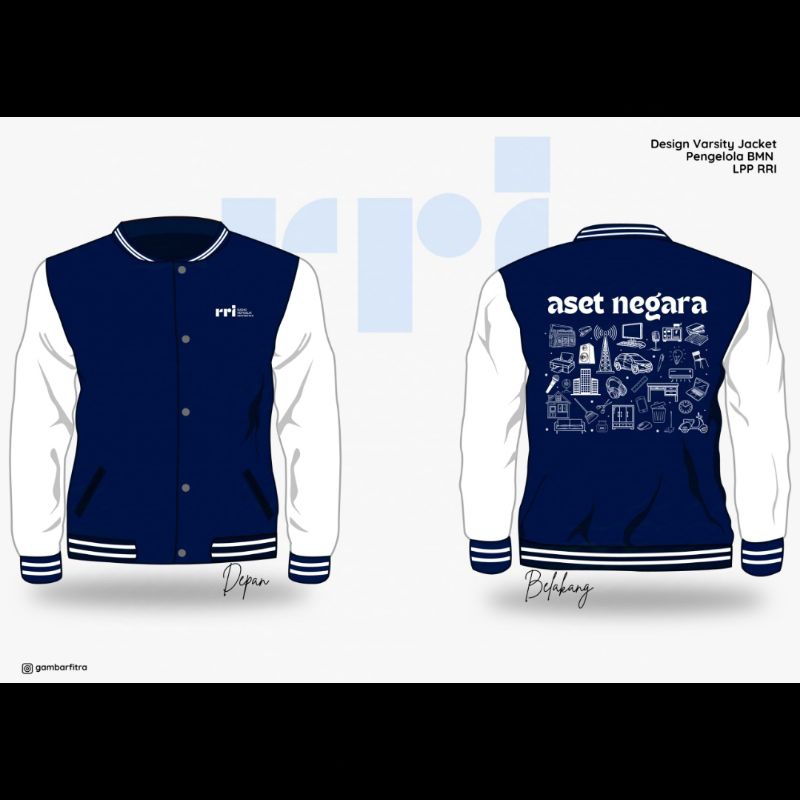 jaket aset negara biru putih