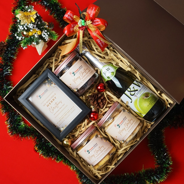 

Hampers Christmas Premium Parcel Hadiah Natal Kue Kering Cookies Jar Mewah Gift Box Merry Christmas