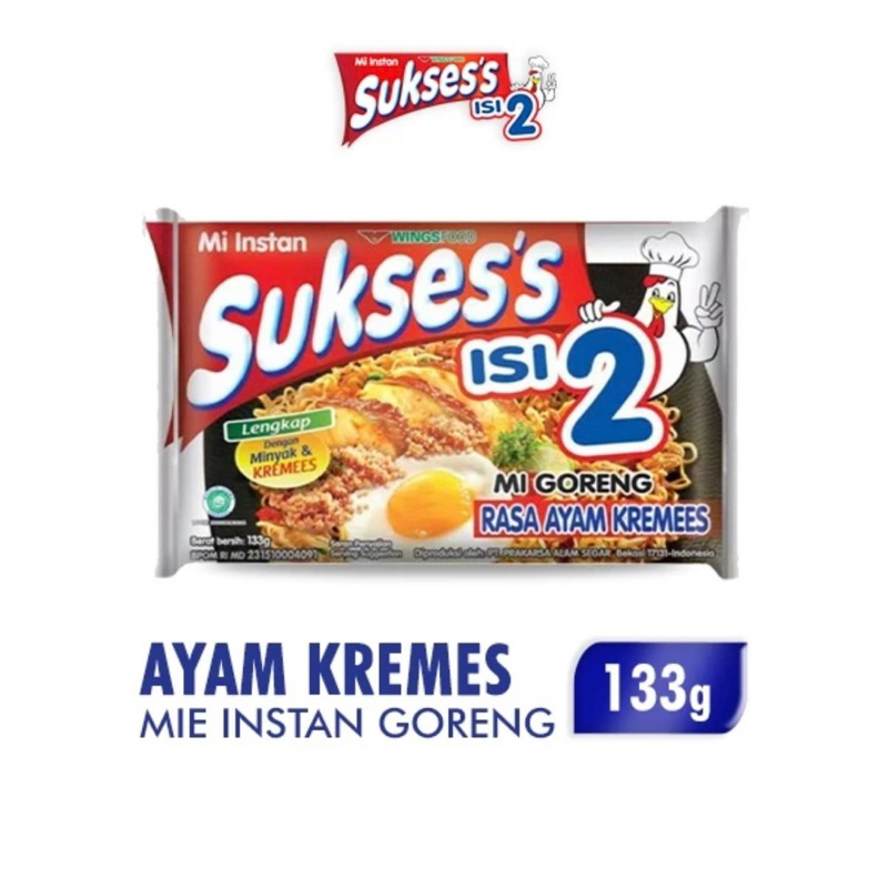 

Sukses Mie Goreng Ayam Kremes isi 2keping mie 133gr