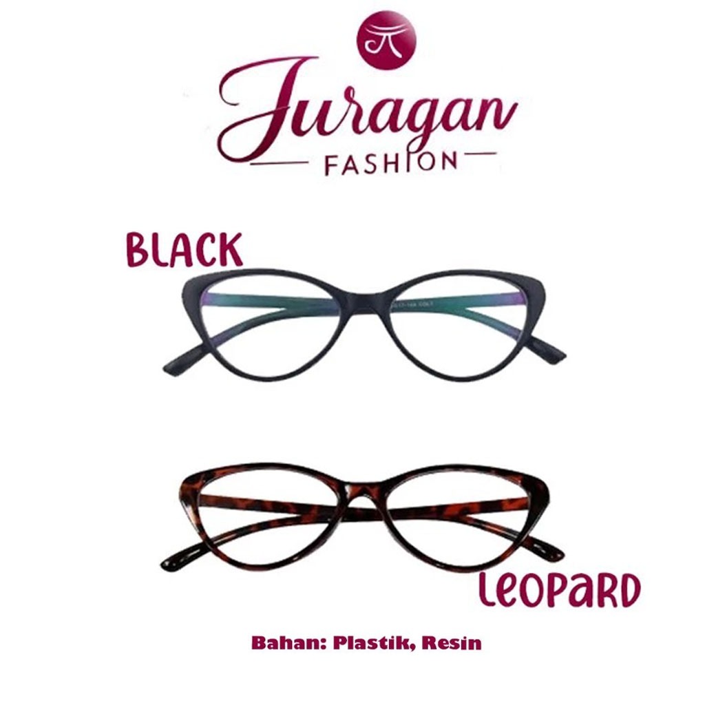 Kacamata Leopard Cat Eye Anti Radiasi  Wanita Pria Korea Retro Glasses