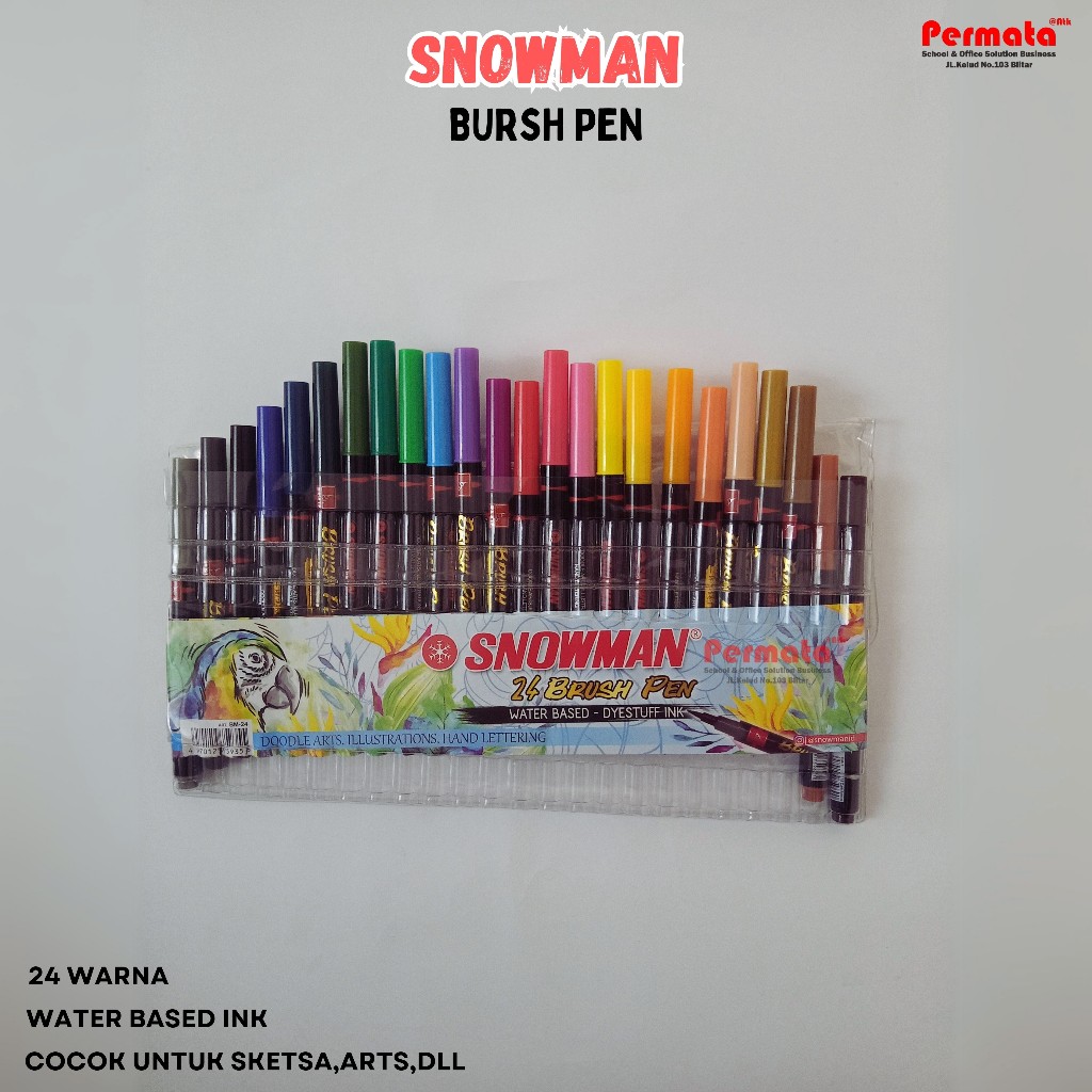 

Snowman Brush Pen 24 Warna Set - Lettering - Kaligrafi - Arts - Brush pen BM-24