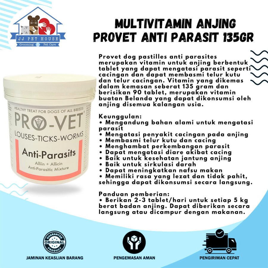 MULTIVITAMIN ANJING PROVET ANTI-PARASIT 135GR 1091