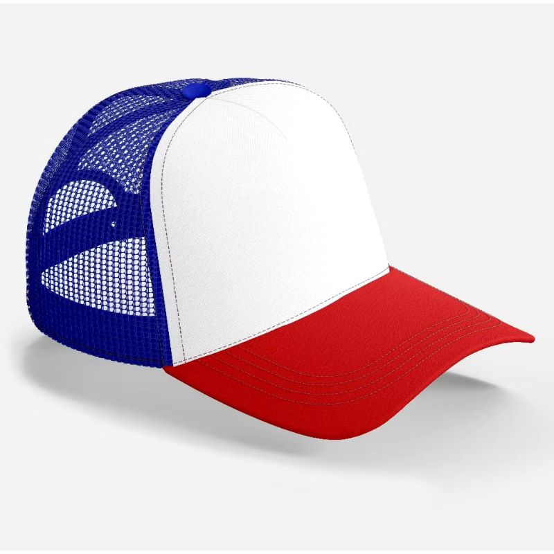 SNAPSOCKS Topi Trucker jaring polos warna merah biru putih