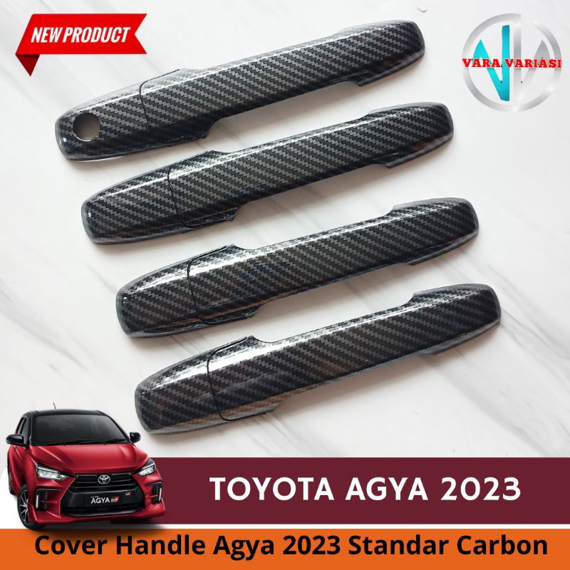 Cover Handle Pintu Mobil Agya Ayla 2023 Carbon
