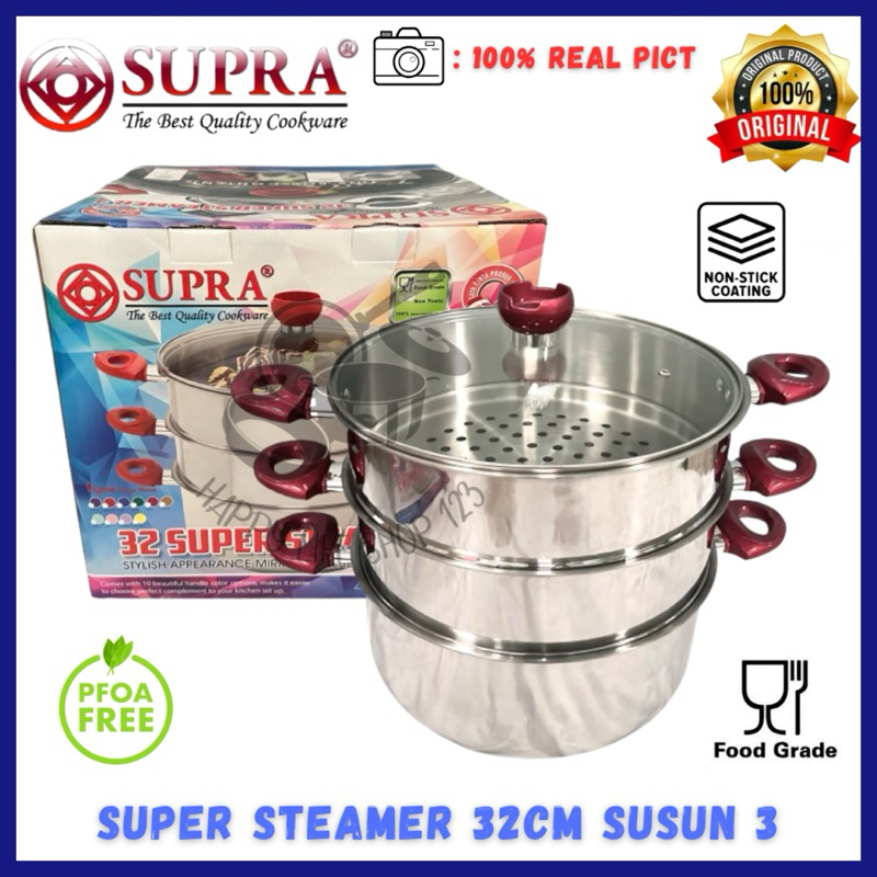 Panci Steamer Supra 32cm Susun 3/Panci Kukusan Supra 32cm Susun 3/Supra Super Steamer 32cm S3