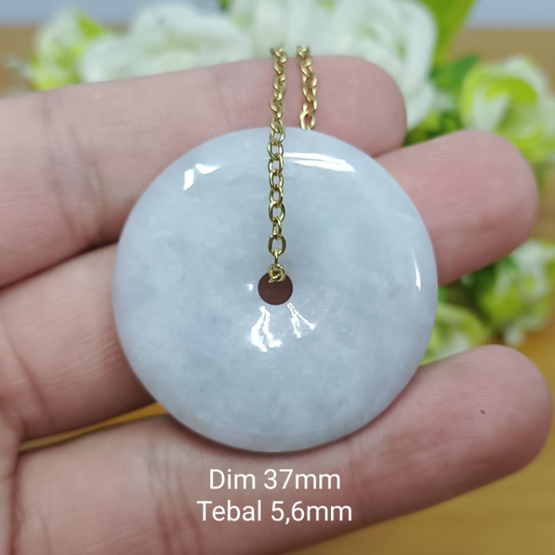 Giok Donat Besar Jade Asli Sertifikat Type A