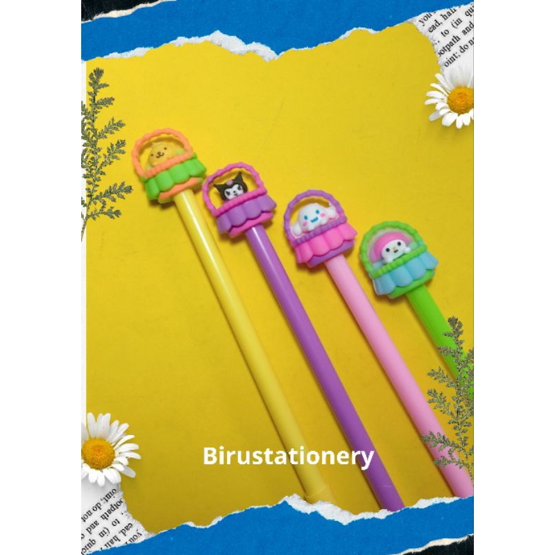 

Bolpen bulpen bulpoin gel SANMARIO dalam keranjang sangat lucu buat anak