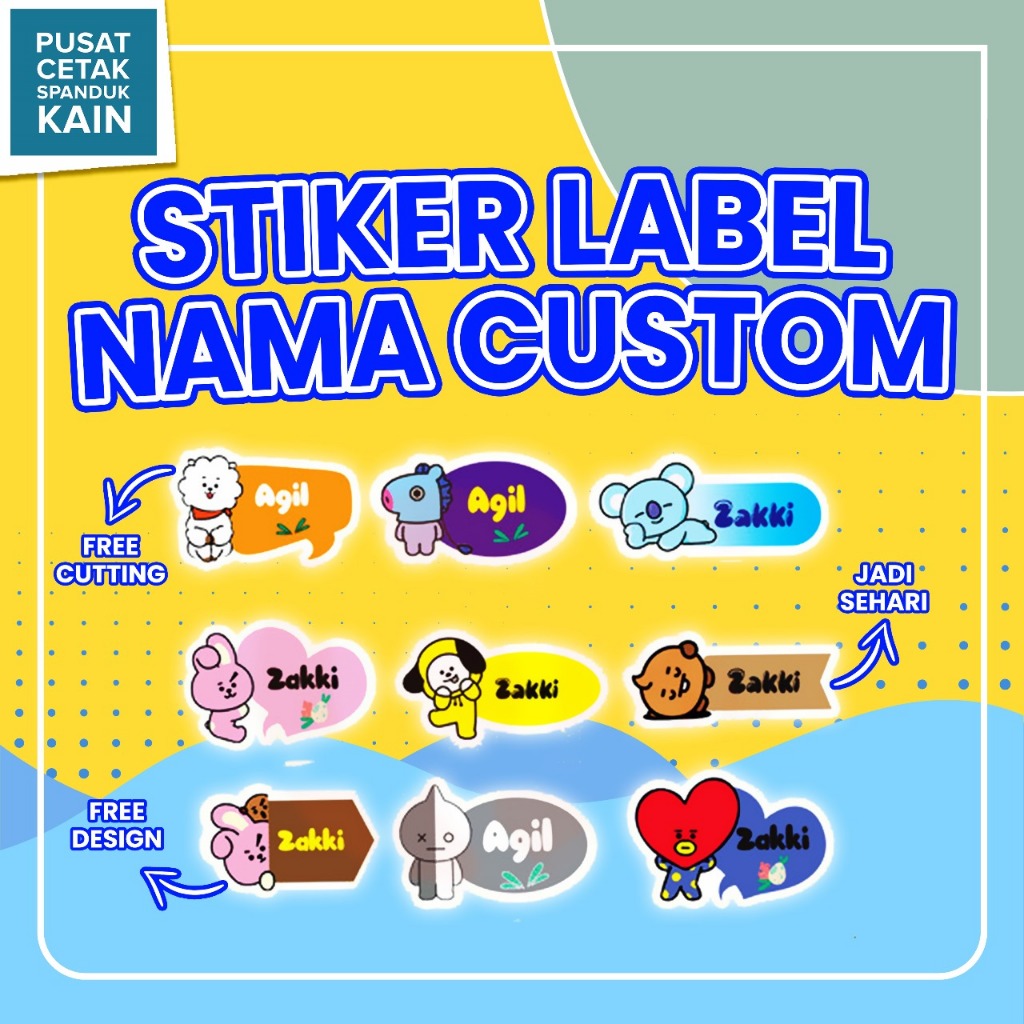 

CETAK STIKER LABEL NAMA CUSTOM KARAKTER ANIME KPOP BEBAS