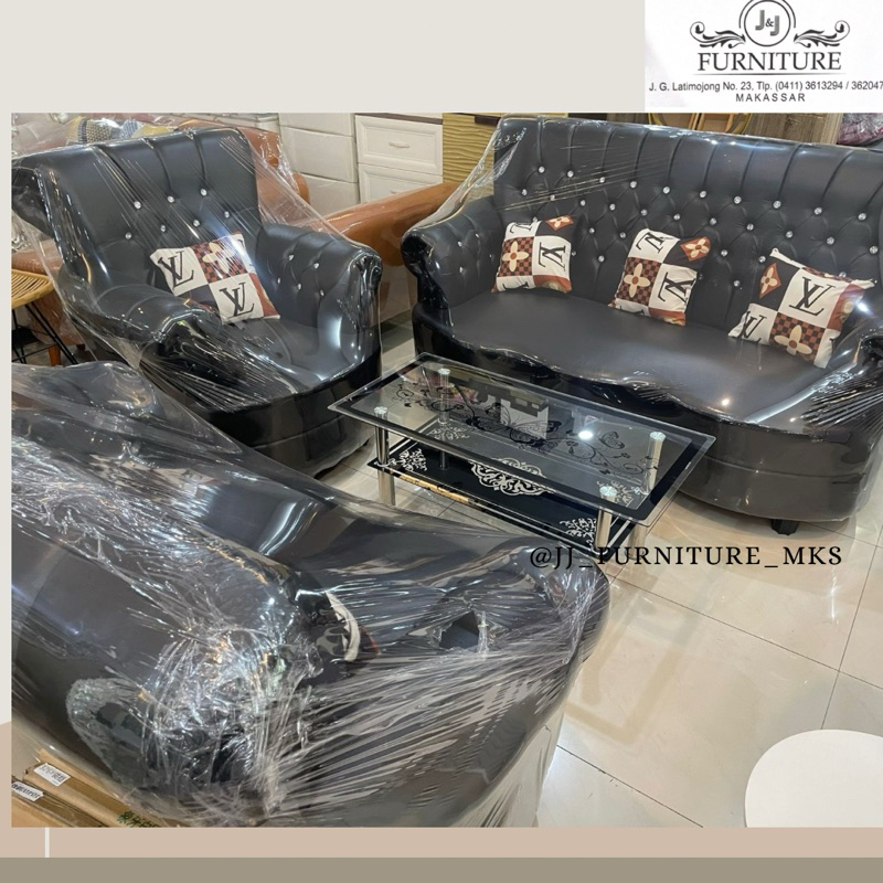 Sofa minimalis hitam Sofa murah makassar