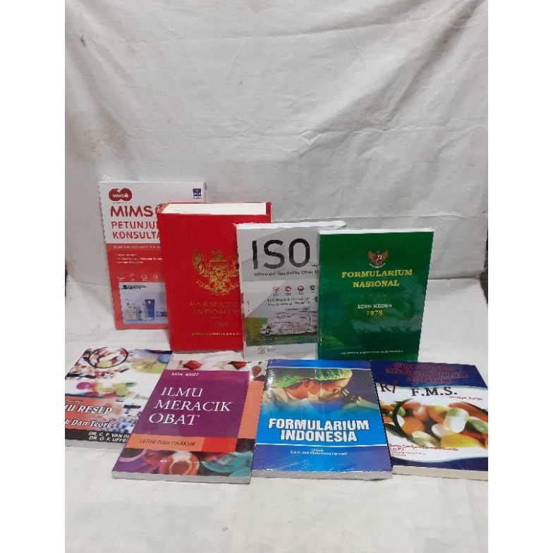 PAKET 8 BUKU FARMASI MIMS Edisi 23 Farmakope Edisi 3 ISO VOL 53 FORNAS FOI FMS ILMU RESEP VANDUIN IM