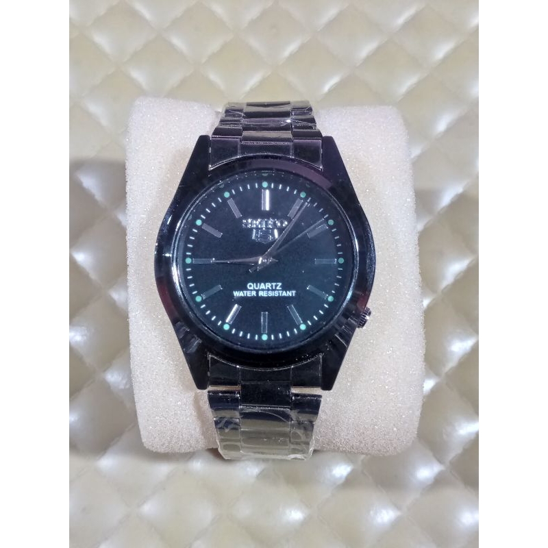 JAM TANGAN PRIA SEIKO // JAM TANGAN PRIA FASHION KOREA  // JAM TANGAN PRIA TALI RANTAI WARNA HITAM S