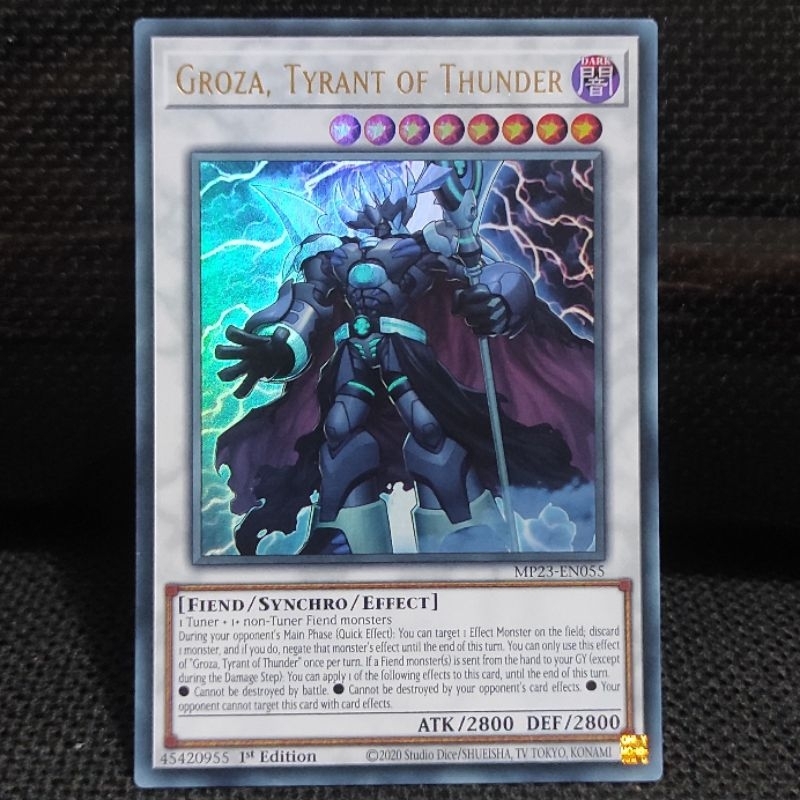 Kartu Yugioh TCG Groza, Tyrant of Thunder Ultra Rare UR ORI MP23 NM