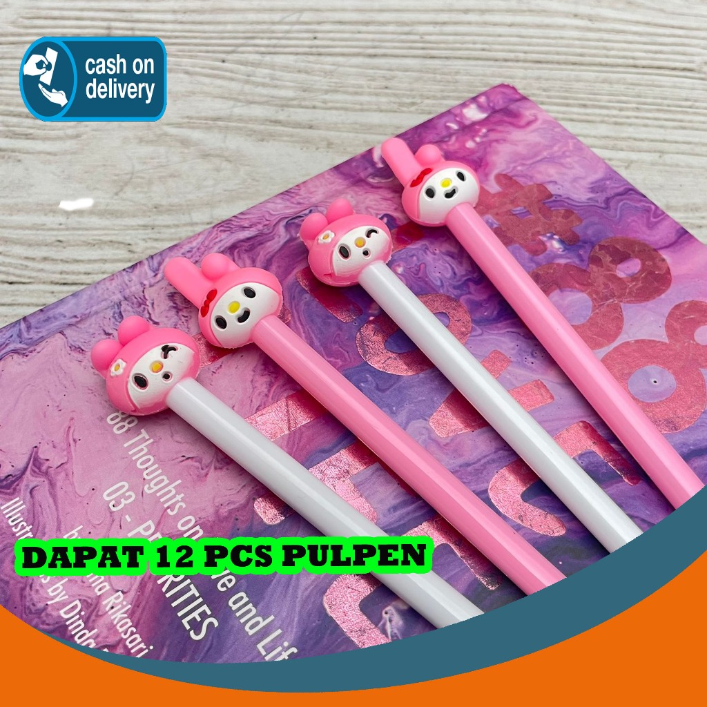 

SELUSIN (12 PCS) PULPEN GEL KEPALA MELODY PG-1480 SANRIO MY MELODY PEN PENA BOLPEN BOLPOIN LUCU ANAK ALAT TULIS KANTOR SEKOLAH MURAH TERMURAH COD