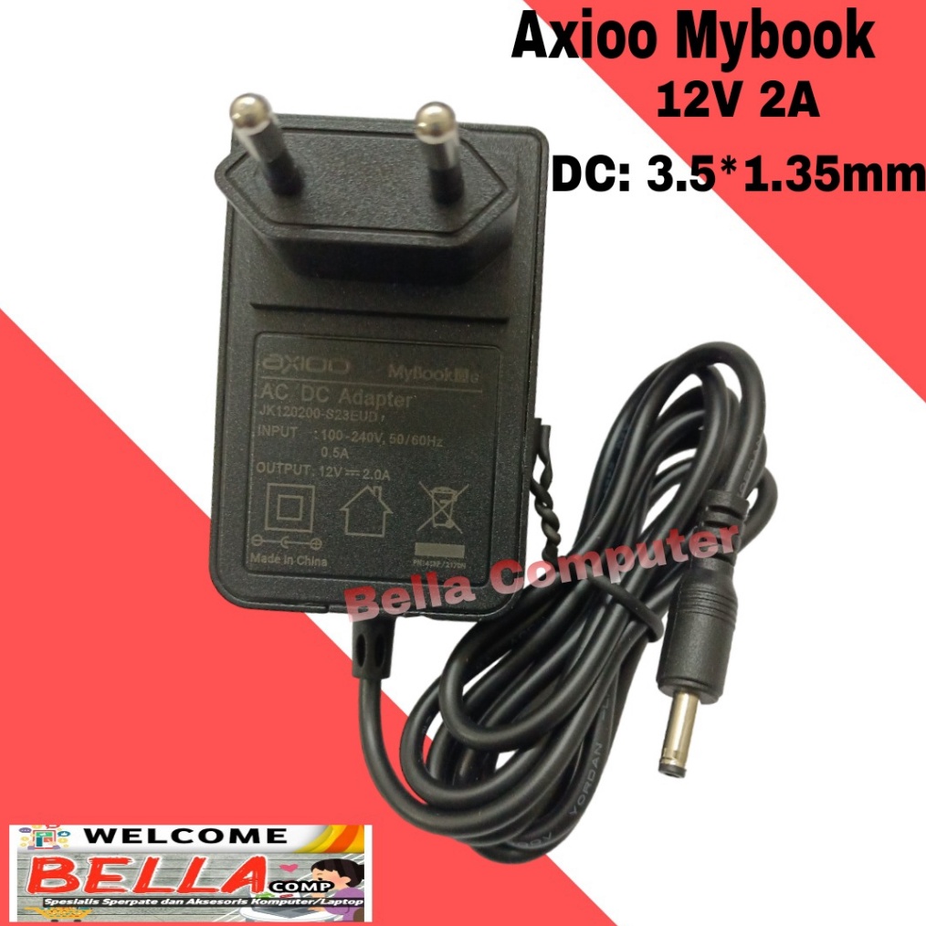 ADAPTOR CHARGER AXIOO MYBOOK 1 11plus 11G 14 14plus 14E 14F 14G 14H 12V 2ACHARGER ADAPTOR AXIOO MYBO