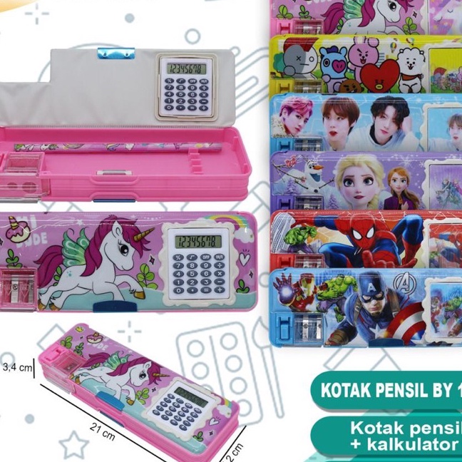 

HJ6 kotak pensil ada kalkulator makin praktis gratis isi pensil