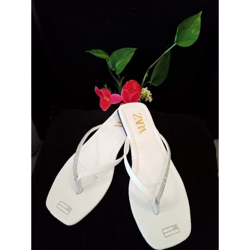 queen Sandal Flat Wanita Jepit elegant mutiara premium Zara